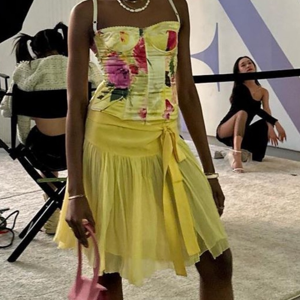 Blumarine Yellow Skirt